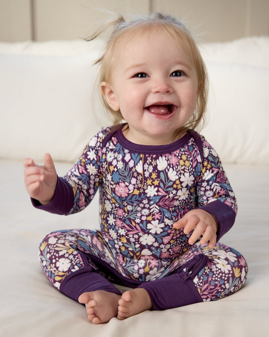 Midnight Petals Crescent Zippy